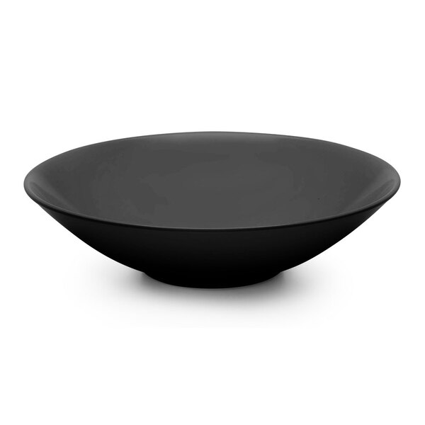 A black Elite Global Solutions melamine bowl.