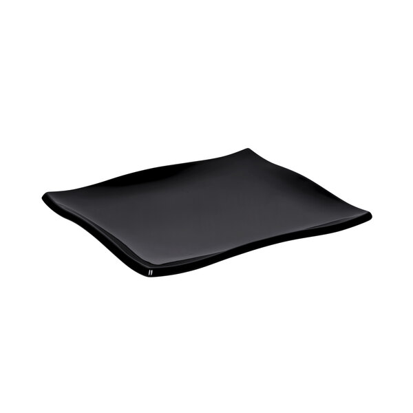 A black rectangular wave platter with a black rim.