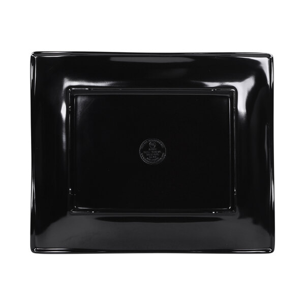 A black rectangular Elite Global Solutions Ming wave platter.