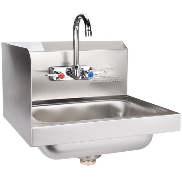 Advance Tabco 7-PS-66L Hand Sink with Splash Mounted Gooseneck Faucet ...