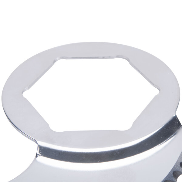 A Robot Coupe Coarse Serrated "S" Blade with a hexagonal shape.