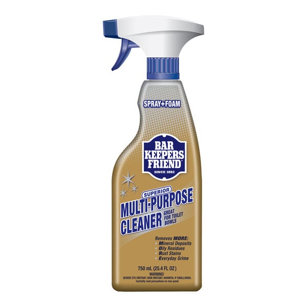 A 25.4 oz. spray bottle of Bar Keepers Friend all purpose spray foam cleaner.