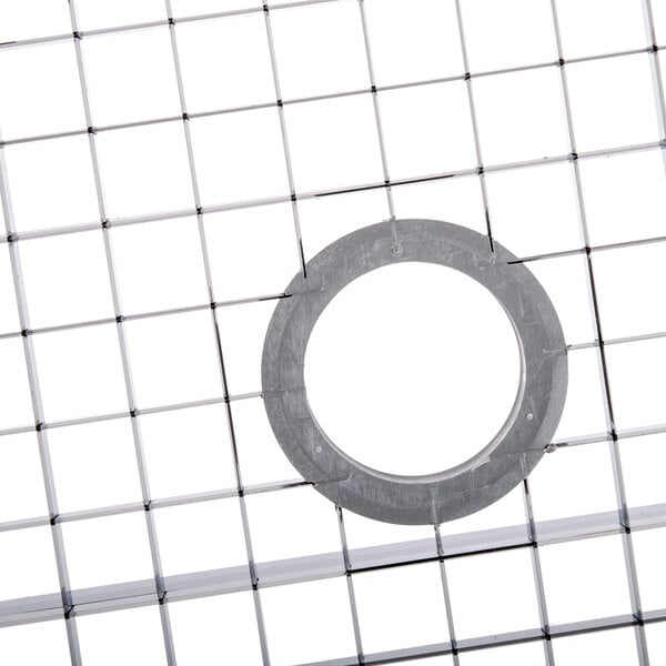 A Robot Coupe 9/16" Dicing Grid with a circular metal grid with holes.