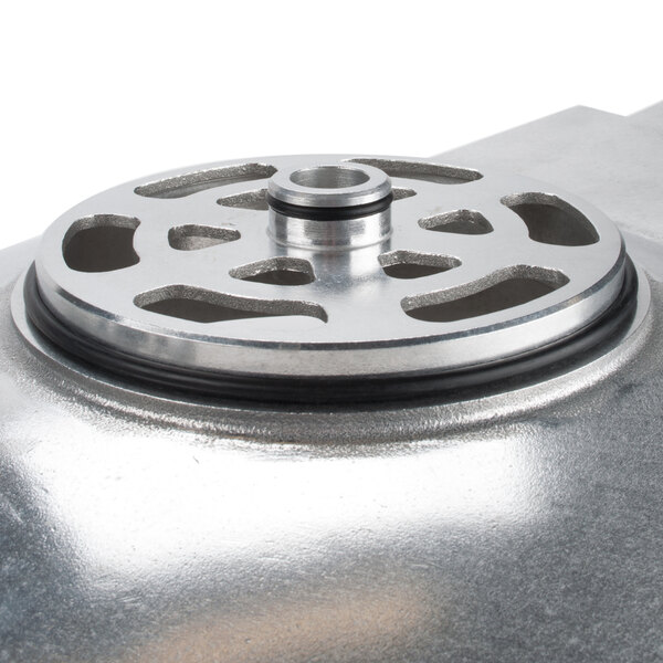 A Robot Coupe lid assembly with a metal cover.