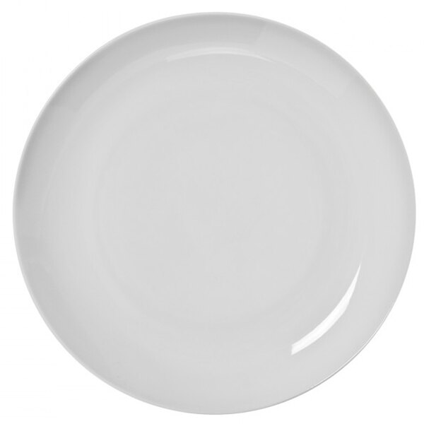 A 10 Strawberry Street Royal Coupe white porcelain luncheon plate with a white border.