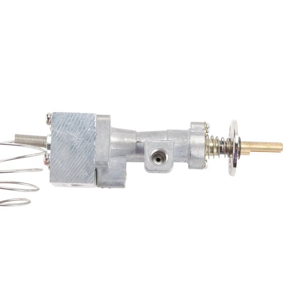 A Cooking Performance Group thermostatic control valve for a griddle with a wire attached to it.