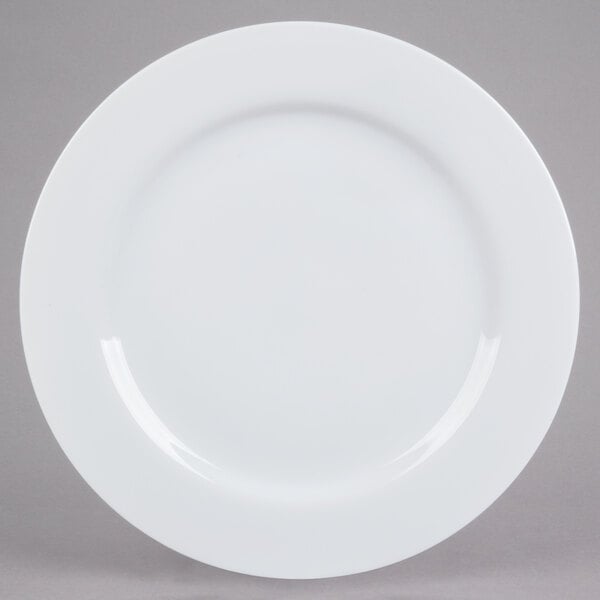 A 10 Strawberry Street Classic White porcelain charger plate with a round edge on a white background.
