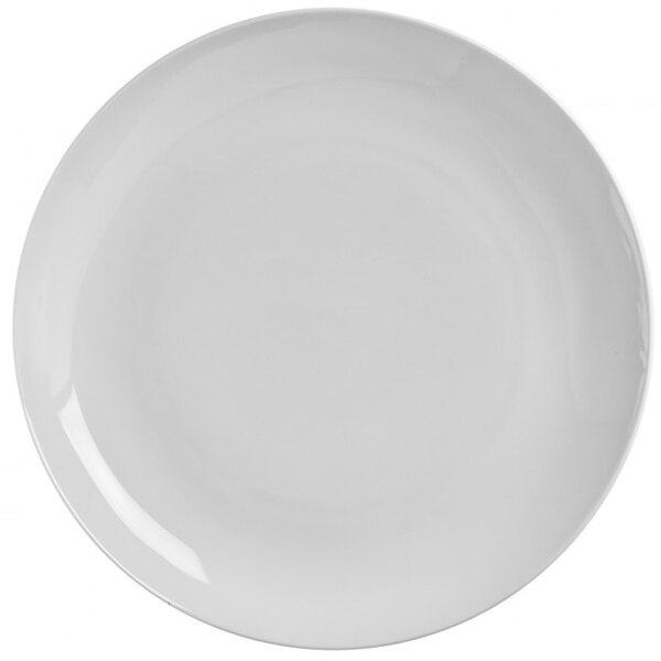 A white plate with a shiny surface.