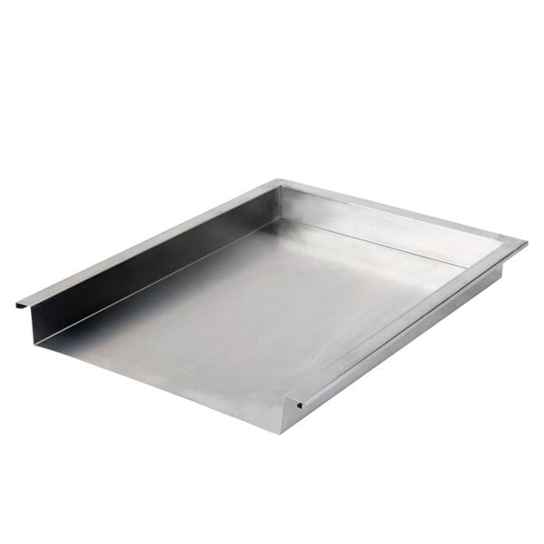 A stainless steel cover for a Cooking Performance Group countertop fryer.