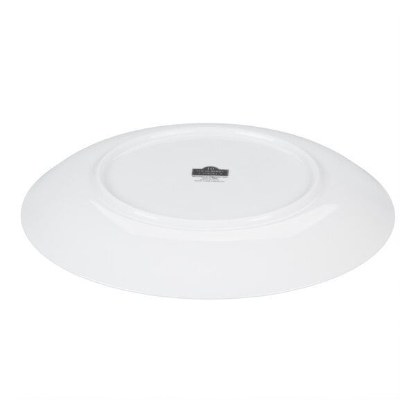 An upside-down white porcelain plate from the 10 Strawberry Street Royal Coupe collection.