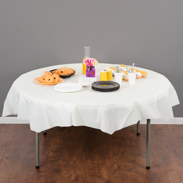 Creative Converting 703264 82 Ivory Octyround Disposable Plastic Creative Converting 703264 82 Ivory Octyround Disposable Plastic Table Cover 12 Case