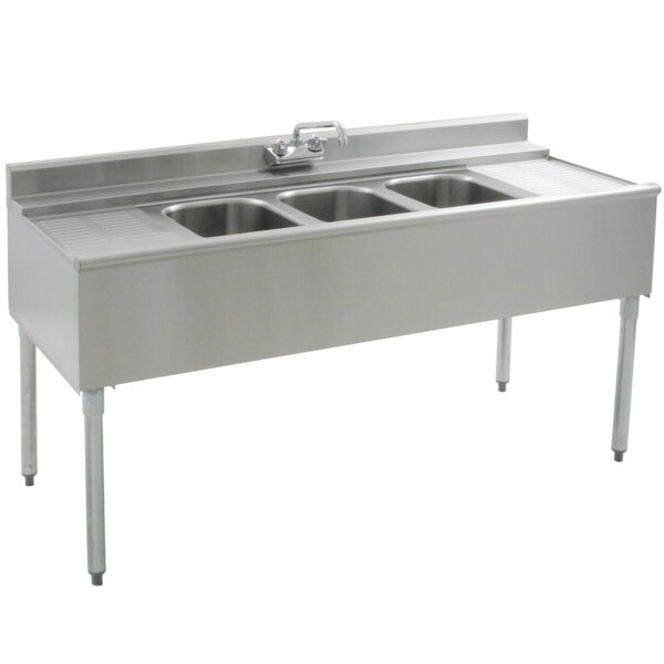 Eagle Group B5c 22 60 Underbar Sink With Three Compartments And Two Drainboards