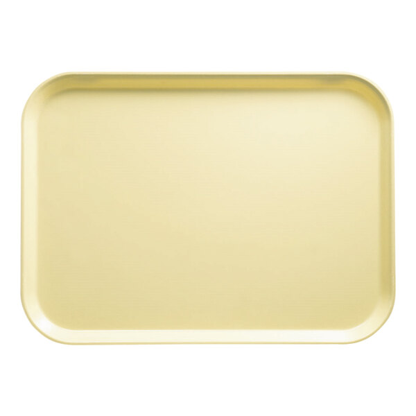 A yellow rectangular Cambro fiberglass tray.