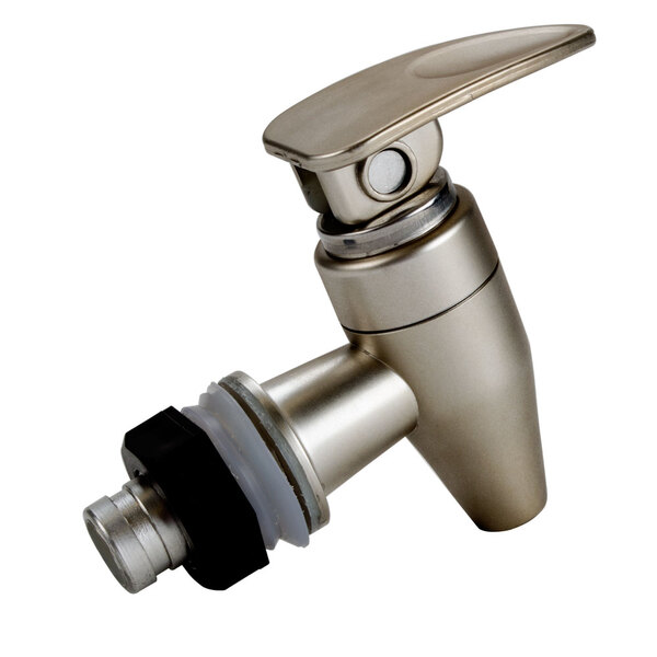 A Tablecraft replacement faucet with a black handle.