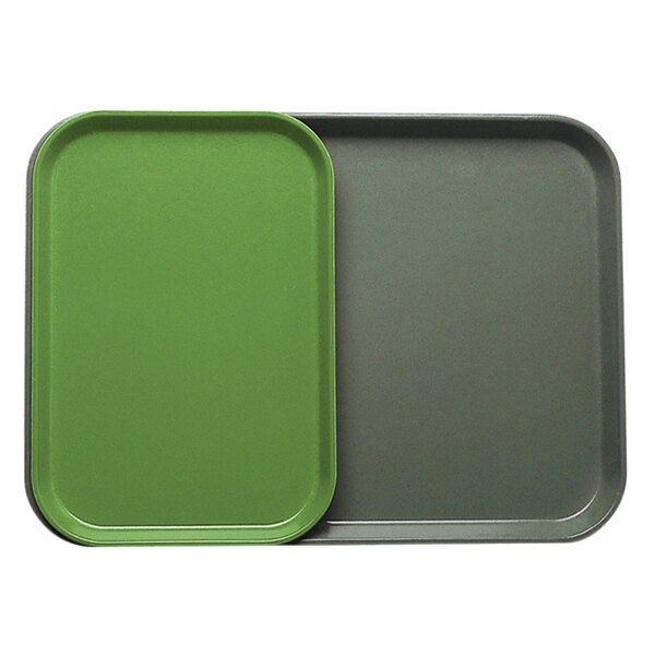 A lime green Cambro tray insert.