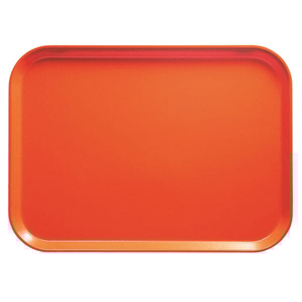 A red rectangular tray with a red edge.