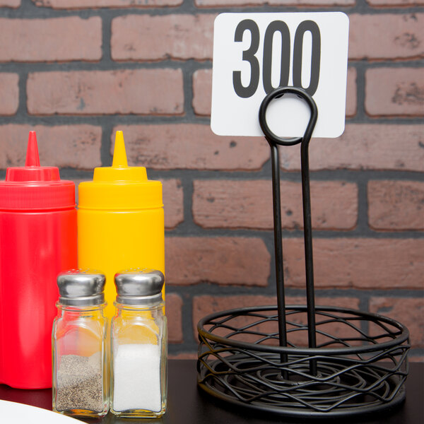 American Metalcraft plastic table number 300 on a table.