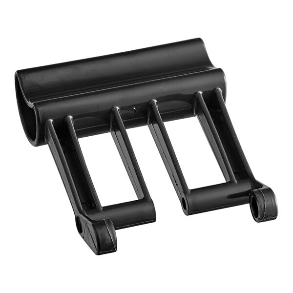 A black plastic Bunn handle with three holes.