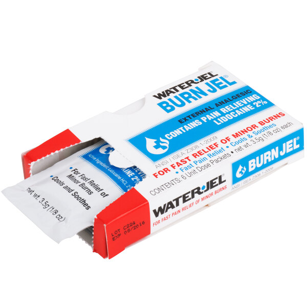 A package of Medi-First Burn Jel single dose packets.