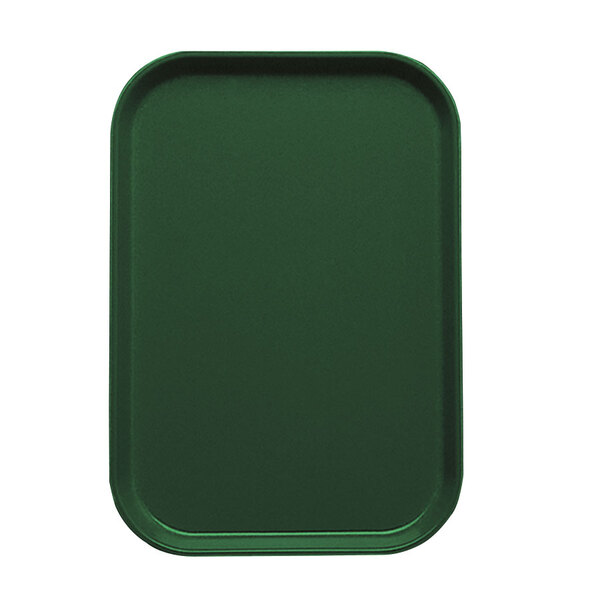 A Cambro Sherwood green rectangular tray insert.