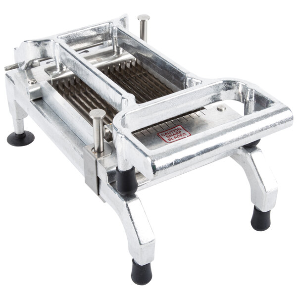 A Nemco Easy Chicken Slicer with metal legs.