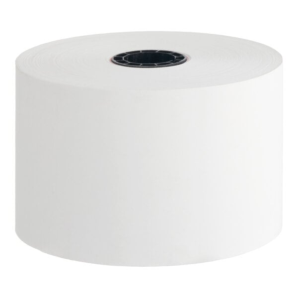 A large white thermal paper roll for gas pumps.