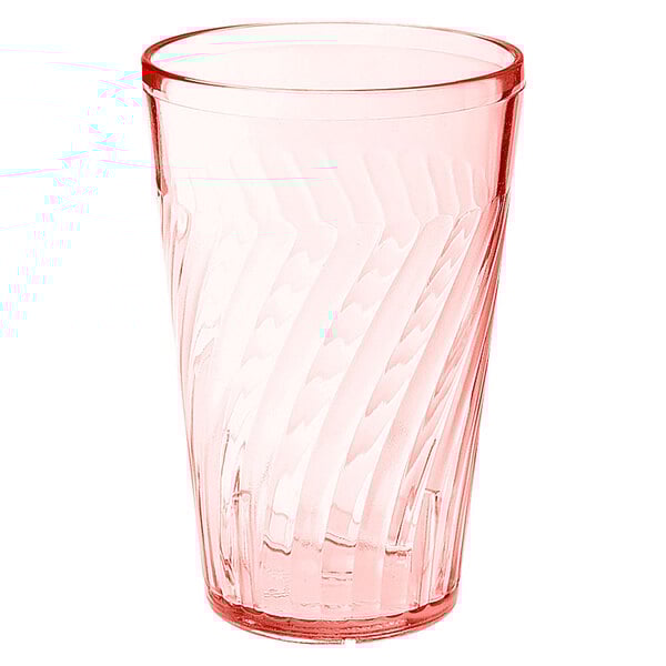 A red plastic GET tumbler.