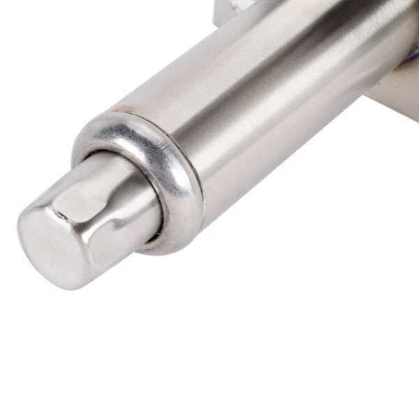 A stainless steel Wells rear leg kit for a fryer.