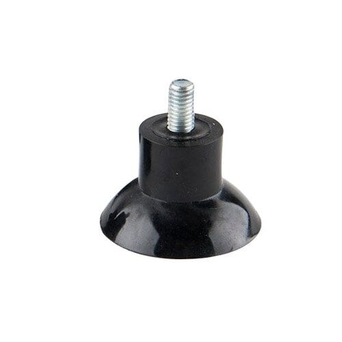 A black plastic cylinder with a black band and screw on the bottom.