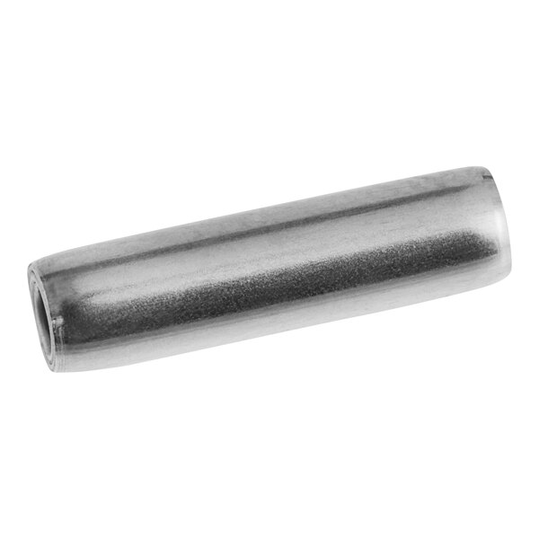 A close-up of a metal cylindrical pin.