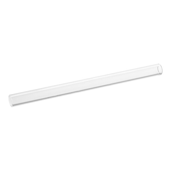 A clear glass tube with a white background.