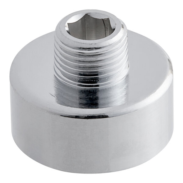 A chrome plated metal nut for a Bunn coffee server sight gauge.