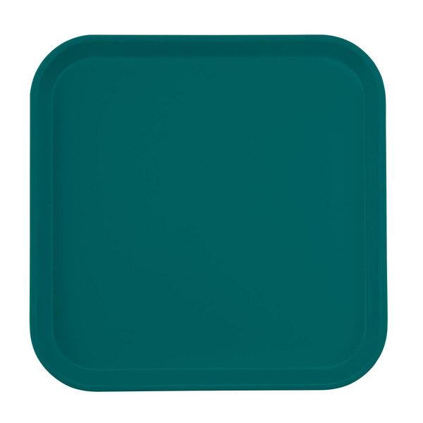 A square green Cambro fiberglass tray.