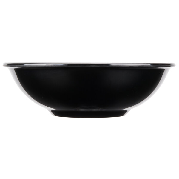 A black Tablecraft melamine bowl.