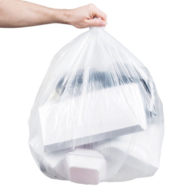 clear plastic trash can liners