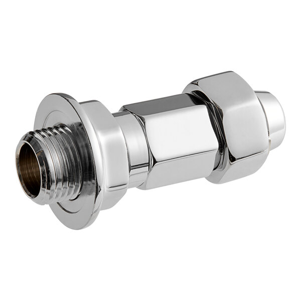 A Bunn faucet shank assembly with a shiny chrome finish and threaded end.