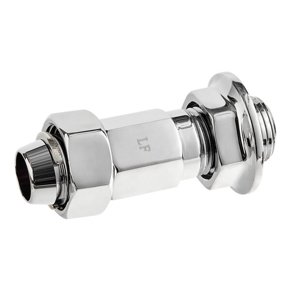 A Bunn faucet shank assembly with a shiny metal pipe and nut.