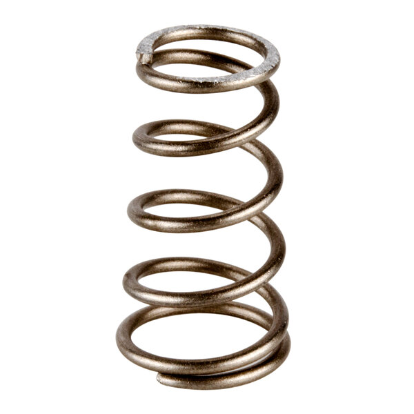 A close-up of a Bunn metal faucet spring.