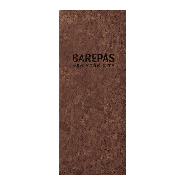 A brown rectangular Menu Solutions menu cover with black text.