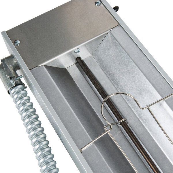 A metal Hatco food warmer grill with a wire attached to it.