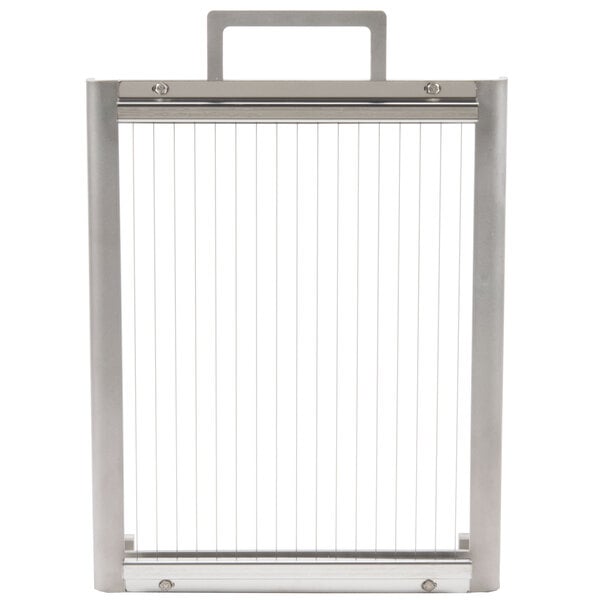 A Martellato metal frame with a handle for a candy slicer.