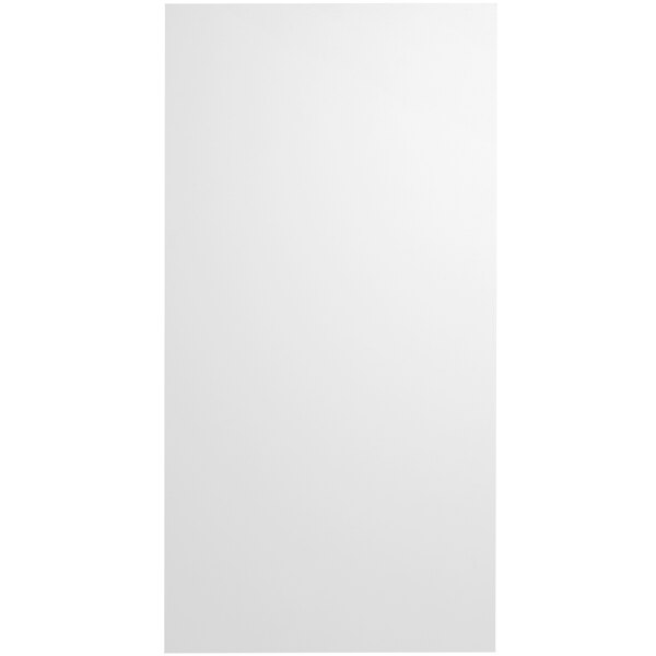 A white rectangular object with a black border over a white background.