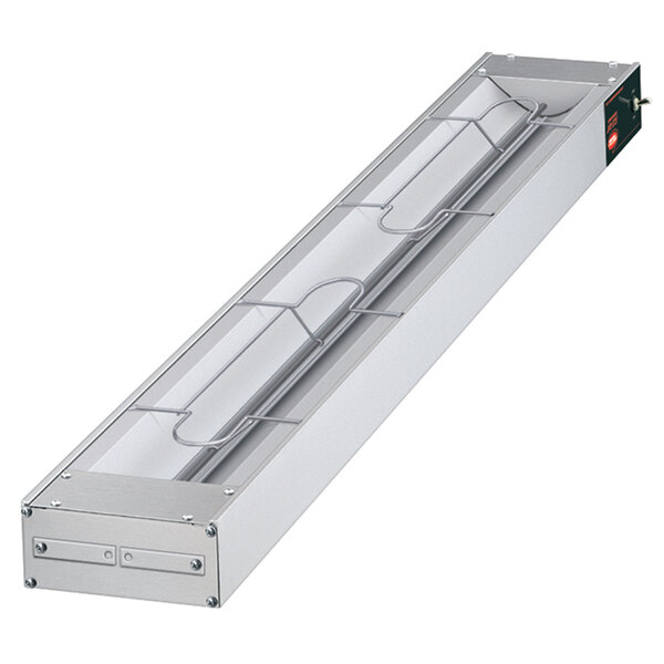 A rectangular metal Hatco Glo-Ray infrared warmer with wire.