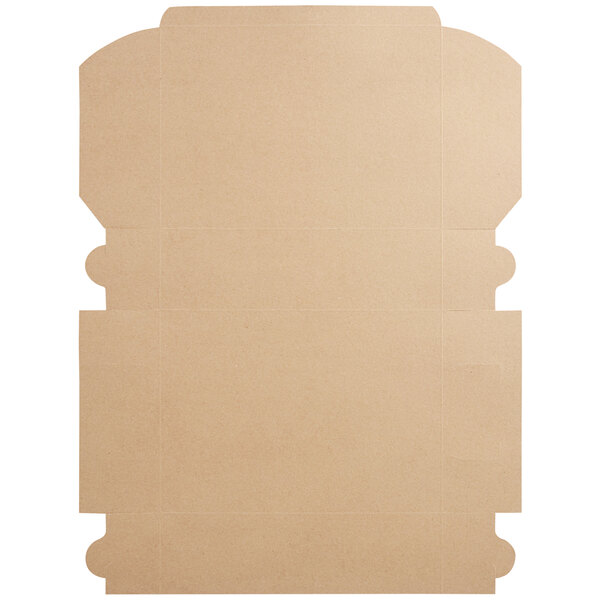 A close up of a brown cardboard box with a cut out top.