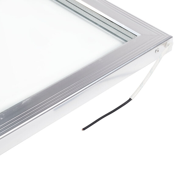 A white rectangular door with a left hinge.