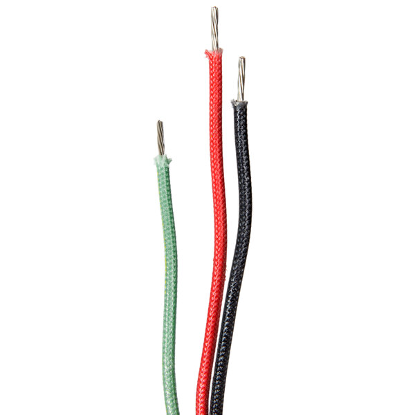 A group of wires with red and green colors.