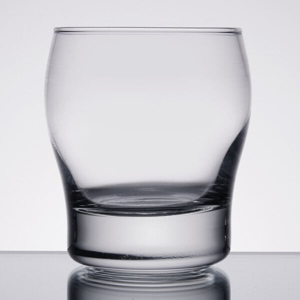 A close up of a Libbey Perception rocks glass.