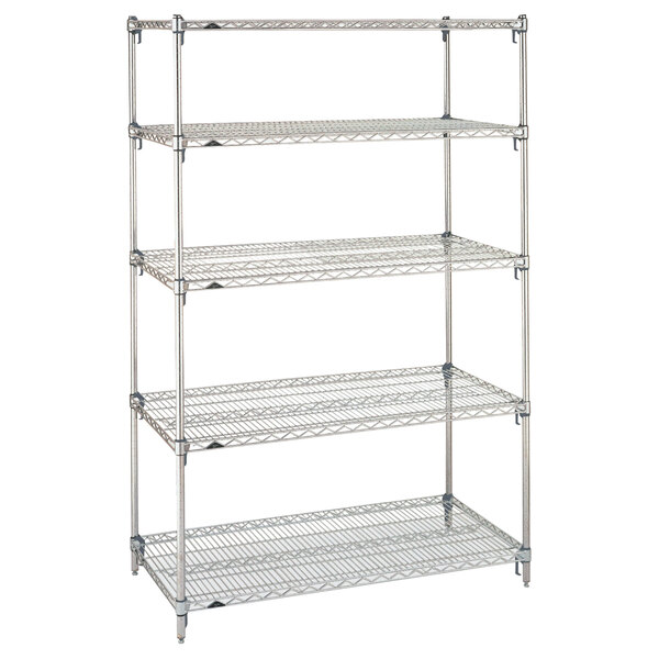 Metro 5a327c Stationary Super Erecta Adjustable 2 Series Chrome Wire Shelving Unit 18 X 30 74