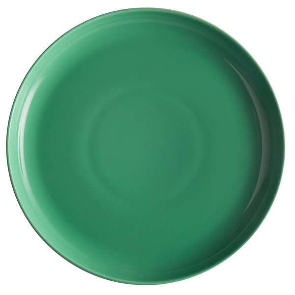 a close-up of a green plate