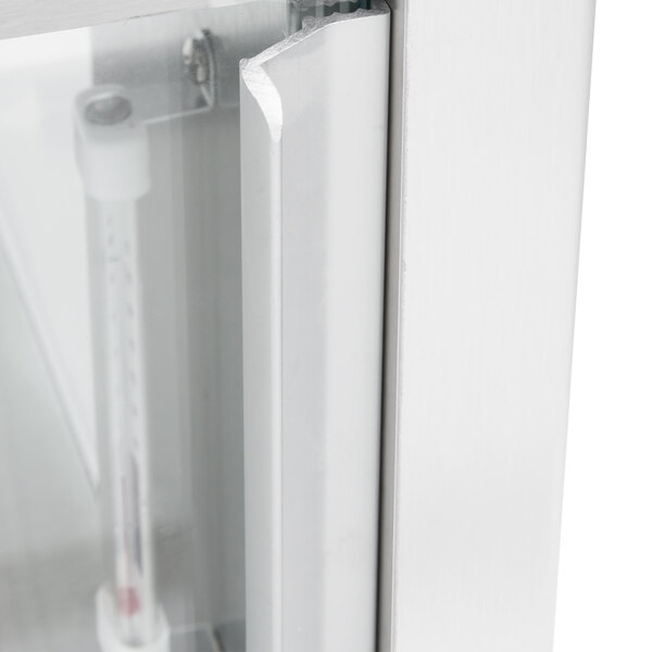 A close up of a white Hatco Glo-Ray countertop warmer shelf.